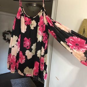 Calvin Klein floral shirt with thin long sleeves.